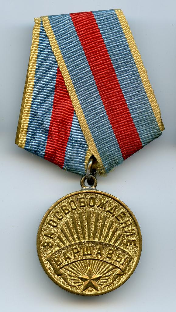 WO2 Soviet Liberation of Warsaw Medaille, Verzamelen, Ophalen of Verzenden, Landmacht, Overige gebieden, Lintje, Medaille of Wings