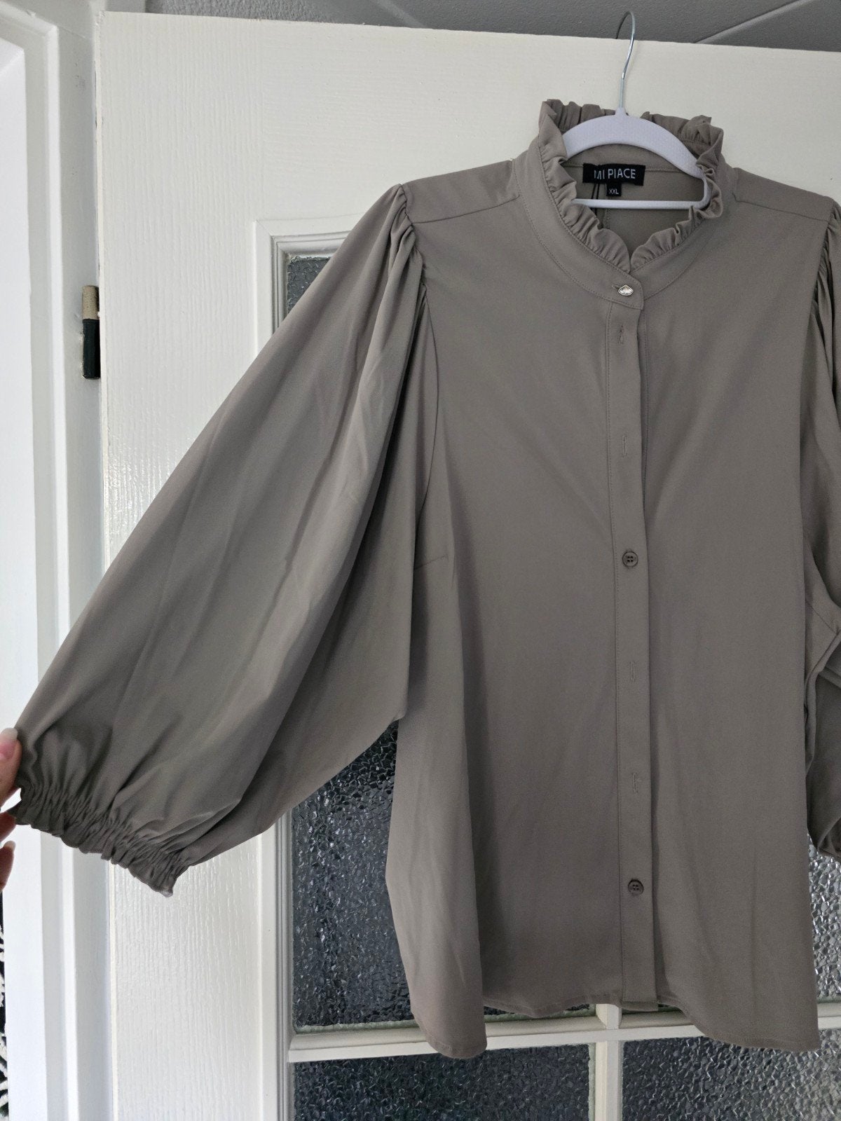 nieuwe blouse taupe mi piace travel xxl, Ophalen of Verzenden, Nieuw, Maat 46/48 (XL) of groter, Bruin