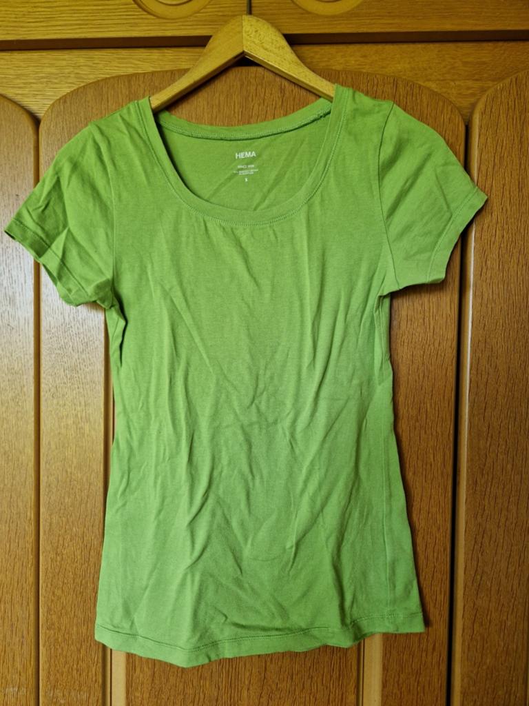 Hema Groen T-shirt Maat S, Ophalen of Verzenden, Korte mouw, Maat 36 (S), Gedragen