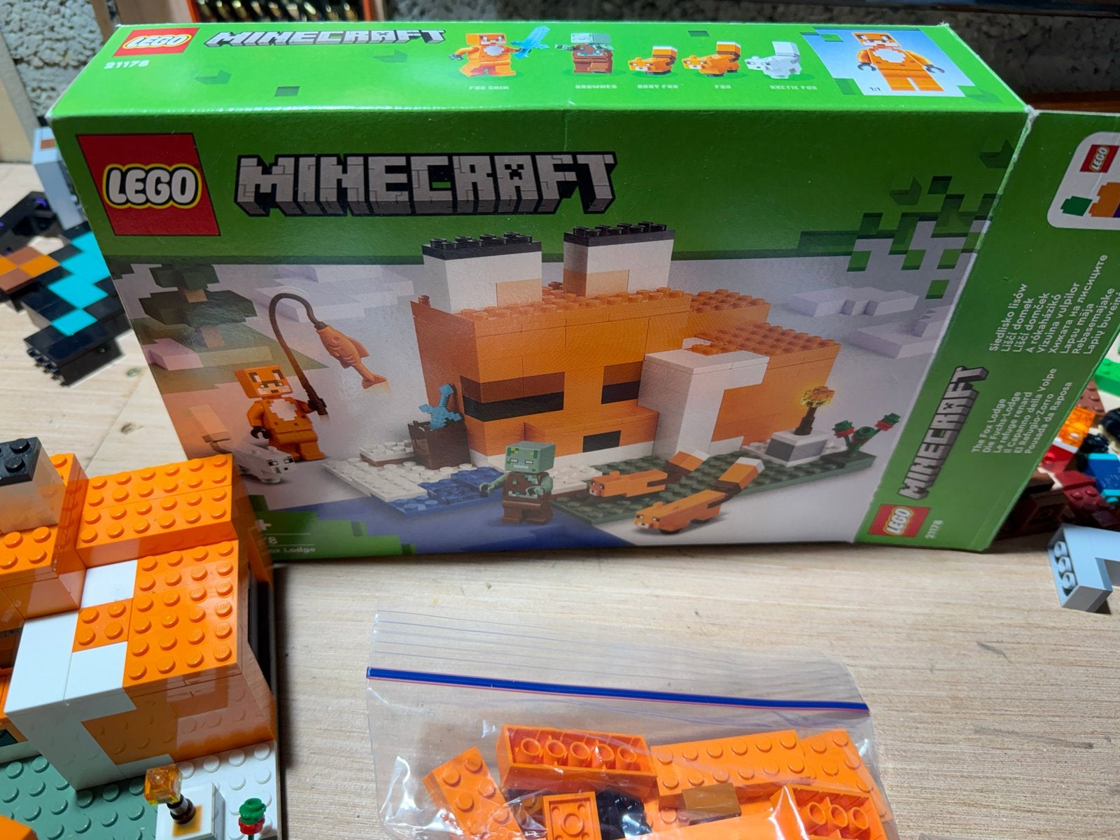 2x Lego Minecraft 21178 De Vossen Lodge - “Compleet”, Gebruikt, Minecraft, Lego, Ophalen of Verzenden