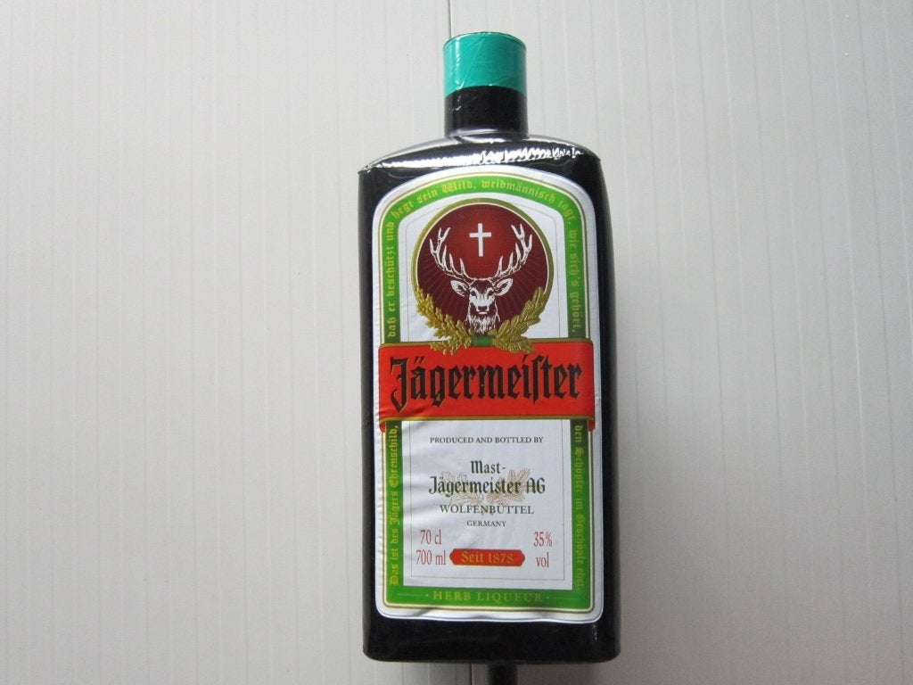 JAGERMEISTER OPBLAAS FLES, Verzamelen, Merken en Reclamevoorwerpen, Ophalen, Zo goed als nieuw, Overige typen