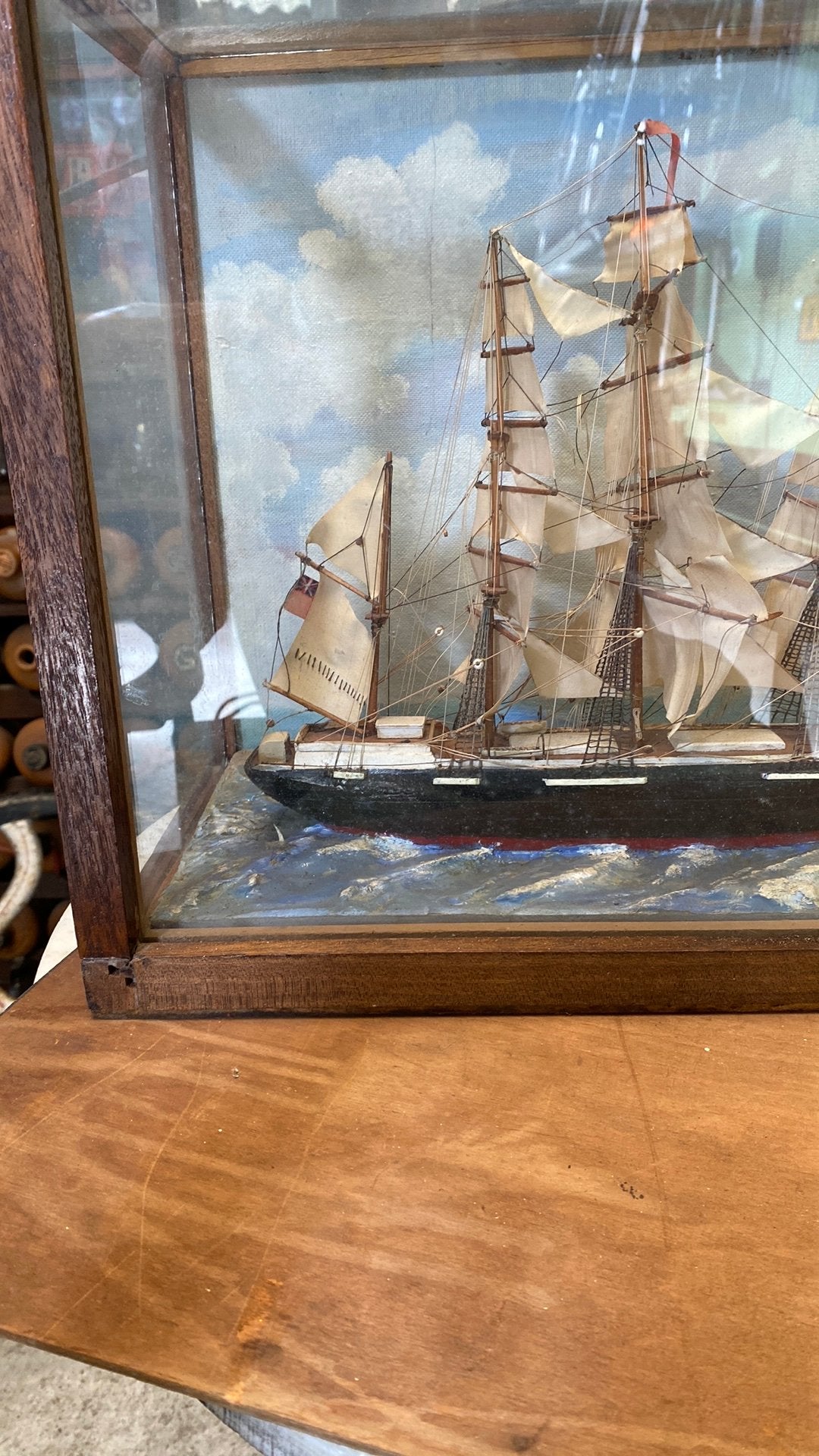 Scheepsmodel  4 master antiek, Ophalen of Verzenden