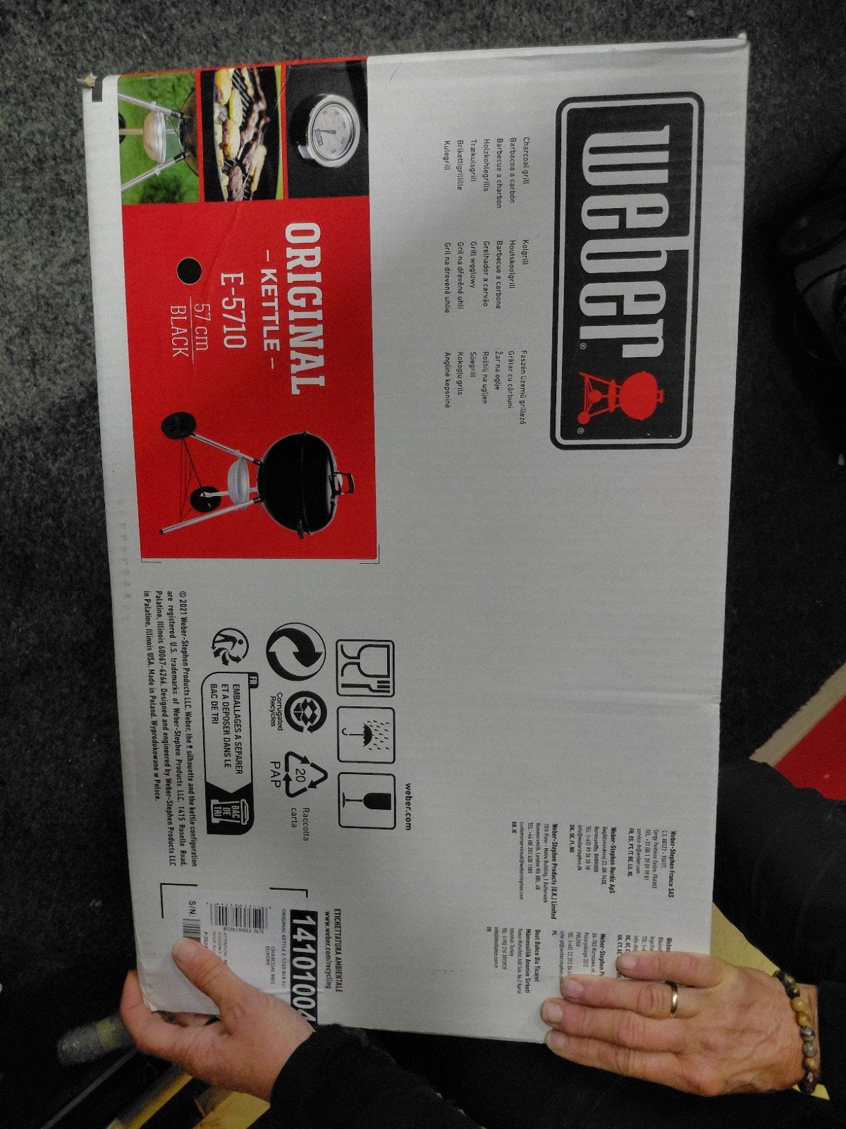Nieuwe Weber Original Kettle E-5710 BBQ - Zwart, Ophalen of Verzenden, Nieuw, Weber