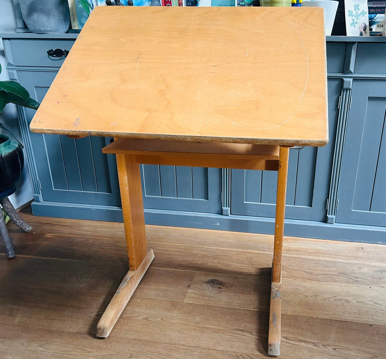 Houten Tekentafel - Verstelbaar & Vlak te Gebruiken, Doe-het-zelf en Verbouw, Tekentafels, Ophalen, Gebruikt, Minder dan 130 cm