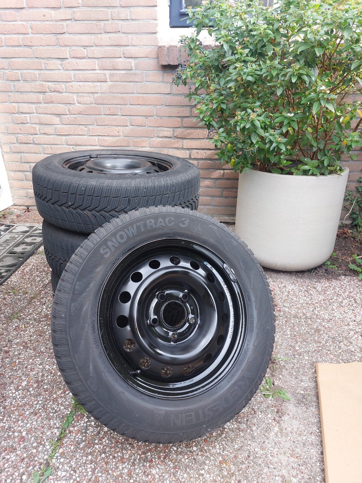Vredestein Snowtrac 3 winterbanden set, Ophalen, Gebruikt, 15 inch, Banden en Velgen