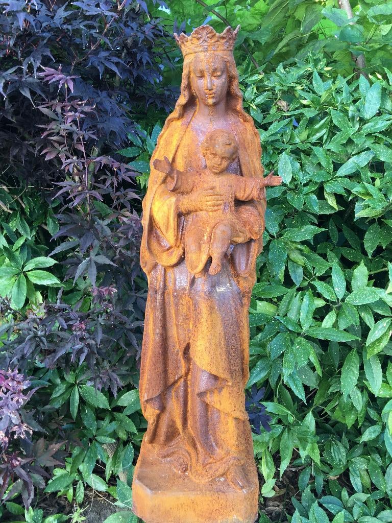 Maria met kindje jezus, gietijzer, prachtig beeld!!, Ophalen of Verzenden
