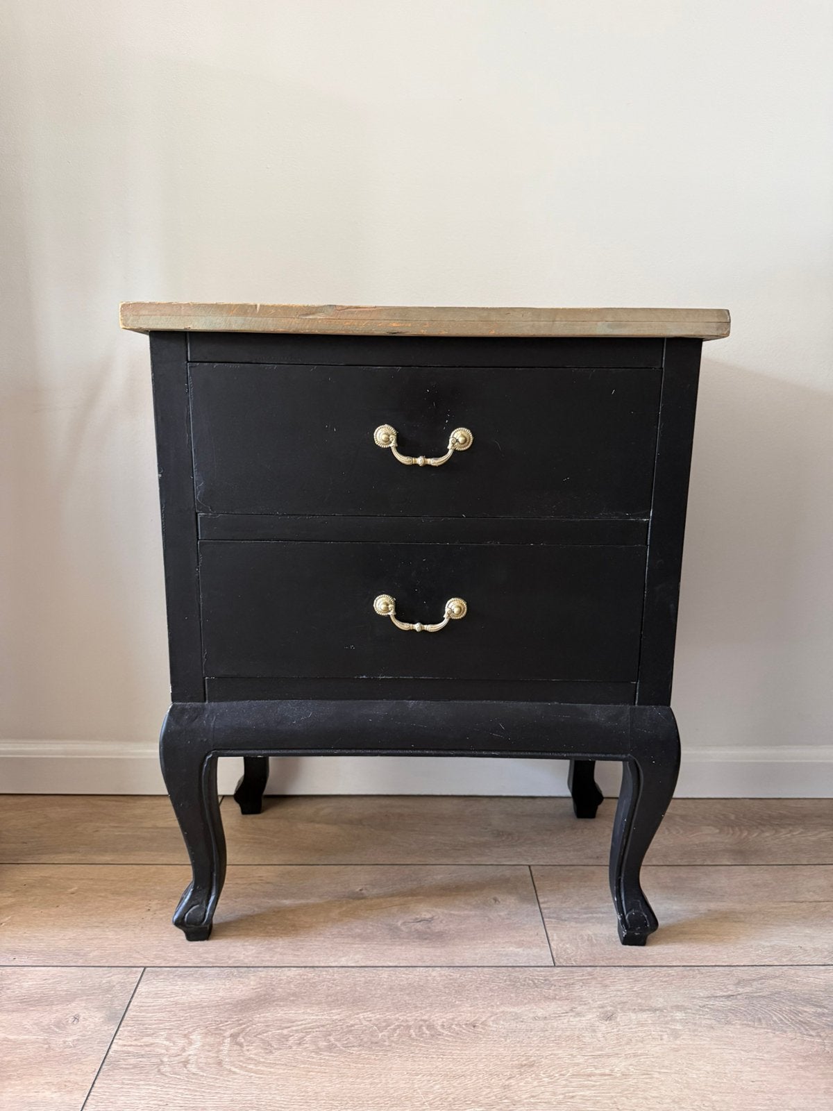 Vintage bijzetkastje met houten blad, Huis en Inrichting, Kasten | Overige, Ophalen, Gebruikt