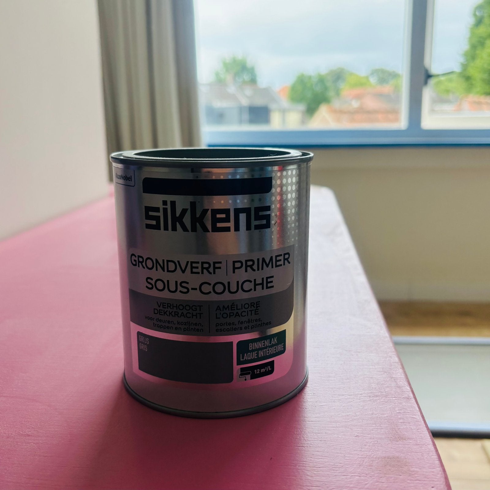 Sikkens - grondverf - binnenlak - grijs - 0.75L, Doe-het-zelf en Verbouw, Verf, Beits en Lak, Nieuw, Ophalen of Verzenden, Lak