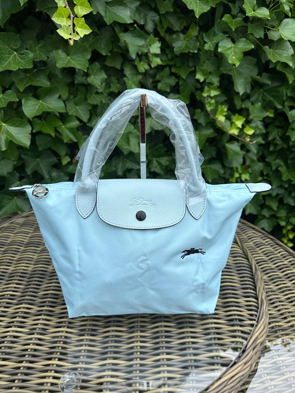 Longchamp Le Pliage tas | lichtblauw | maat S | 22x34 cm, Ophalen, Nieuw, Blauw, Handtas