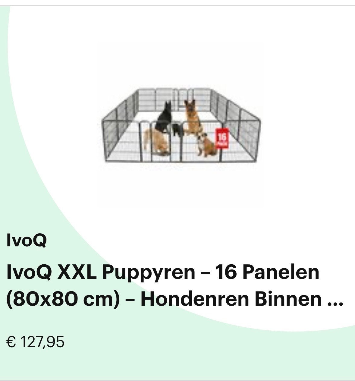 Zwarte grote puppy ren, Ophalen, Gebruikt, Hondenren