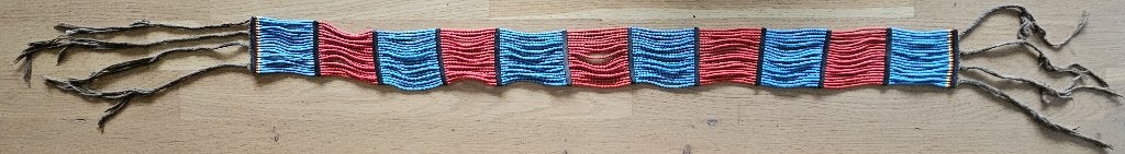 Authentieke Hamar vrouwen‑buikband  –130x7 cm, Zuid‑Ethiopië, Verzamelen, Ophalen of Verzenden, Gebruikt