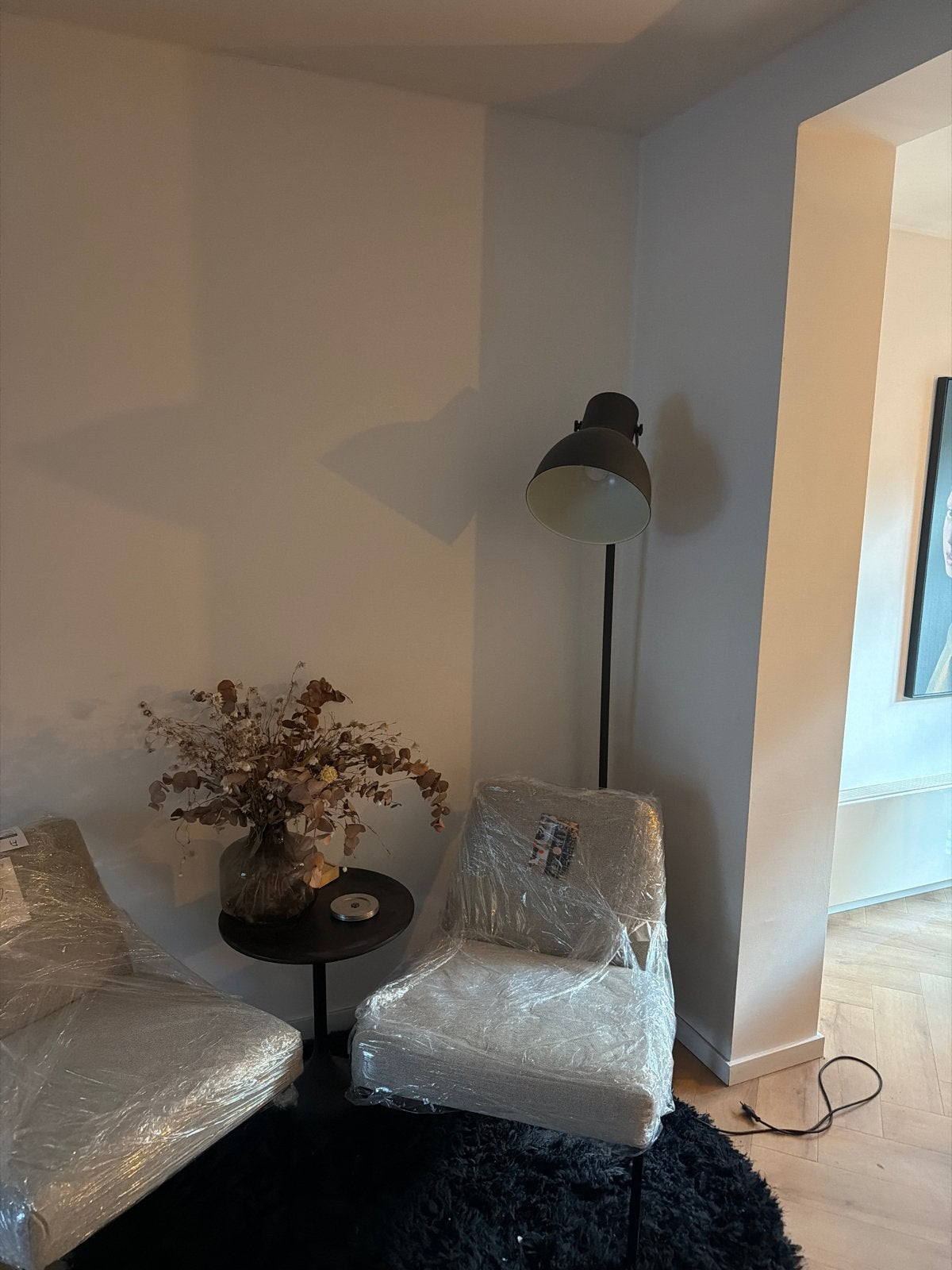 IKEA HEKTAR staande lamp - Donkergrijs, industrieel design, Gebruikt, Metaal, 150 tot 200 cm, E27 (groot)