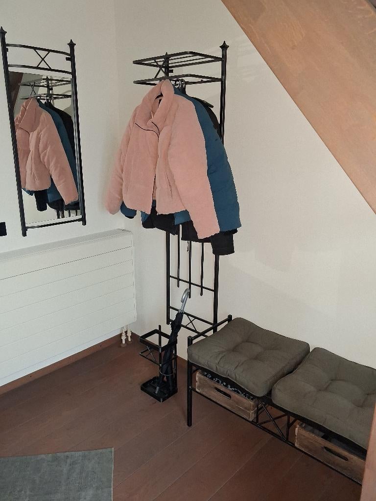 Kapstok, bankje, spiegel en paraplu houder, Huis en Inrichting, Woonaccessoires | Kapstokken, Ophalen, 100 tot 150 cm, Overige typen