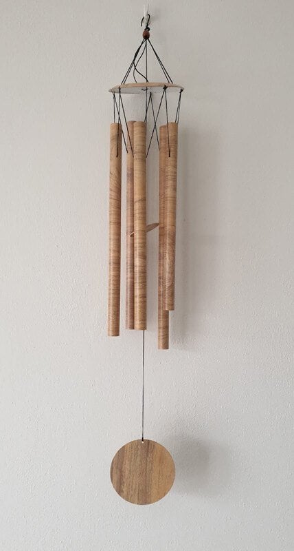 Windgong, windspel, metaal, hout, houtlook, Ophalen of Verzenden, Nieuw