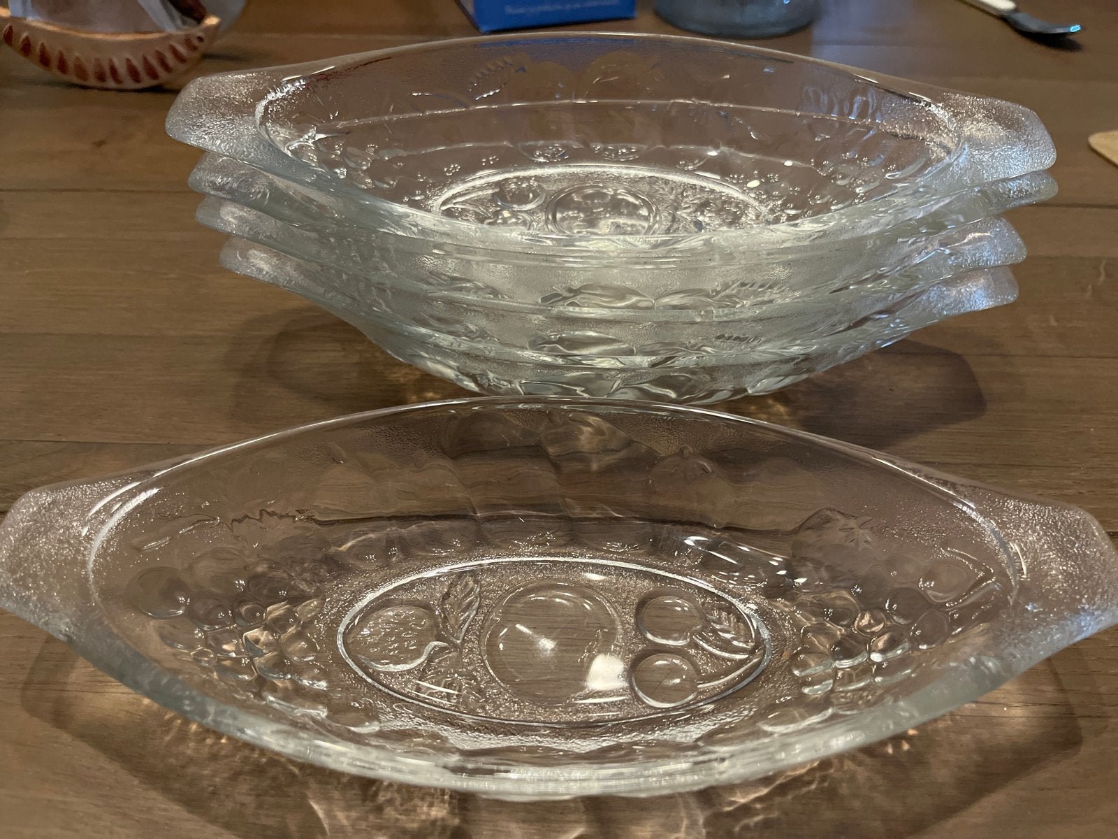 5x Glazen IJscoupes met Fruitmotief, Huis en Inrichting, Ophalen of Verzenden, Nieuw, Glas, Glas of Glazen
