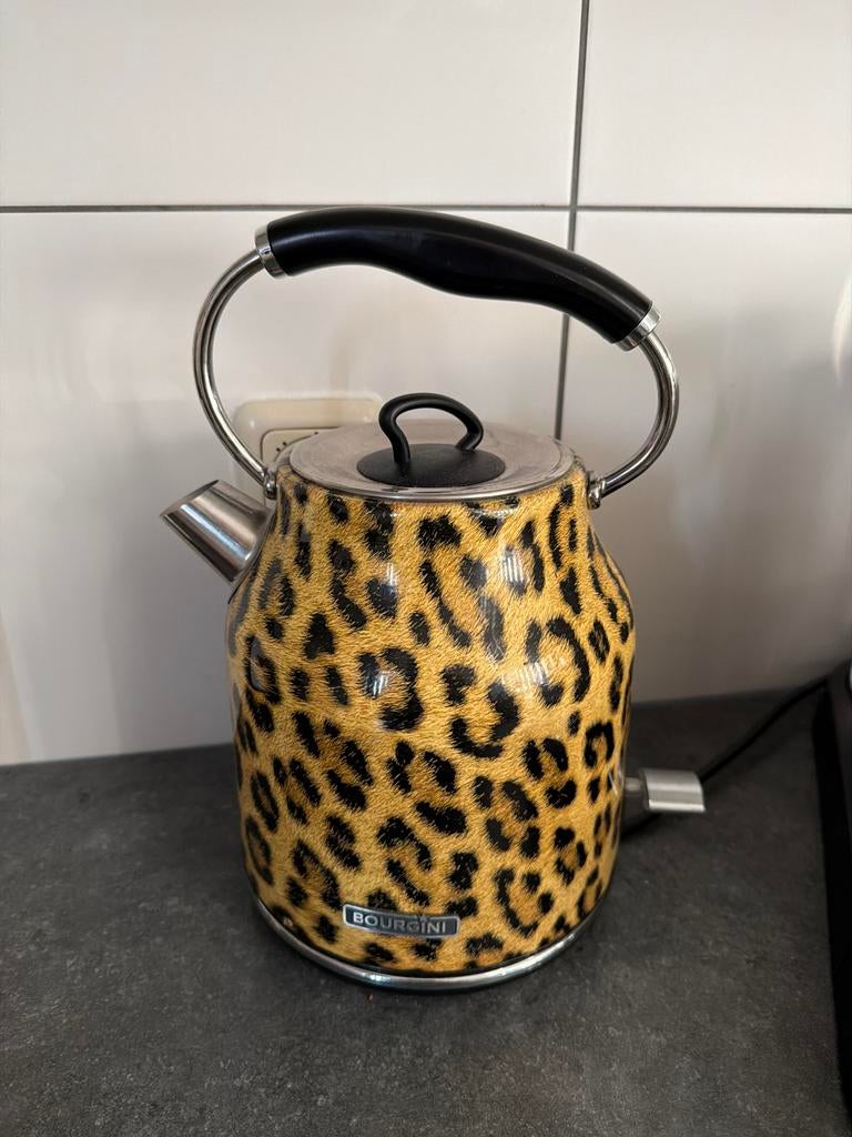 Bourgini waterkoker met luipaardprint, 1 tot 2 liter, Ophalen, Nieuw, Draadloos