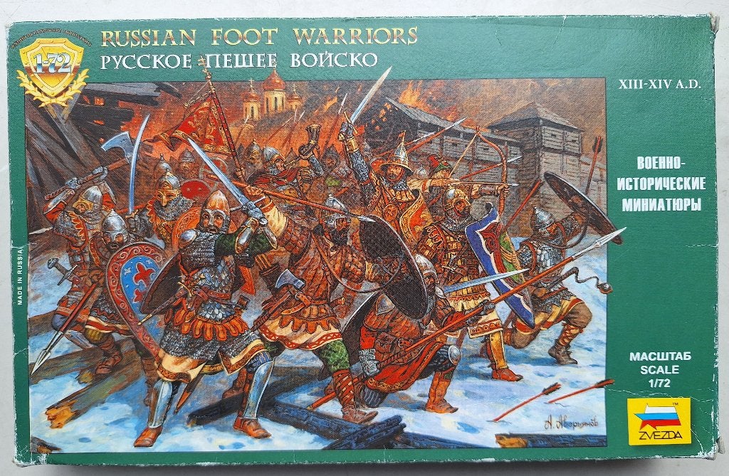 Russian foot warriors XIII-XIV A.D. - Zvezda 1/72, Verzenden, Zo goed als nieuw, 1:50 of kleiner, Figuur of Figuren