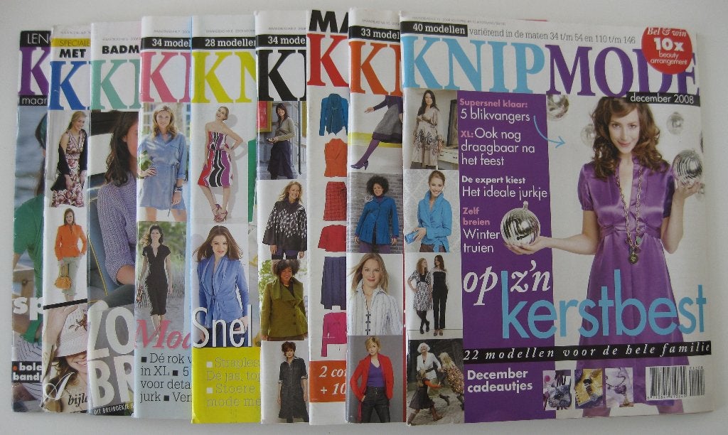Knipmode maandblad 2008 compleet met alle patronen 7 nrs., Overige typen, Vrouw, Nieuw, Ophalen of Verzenden