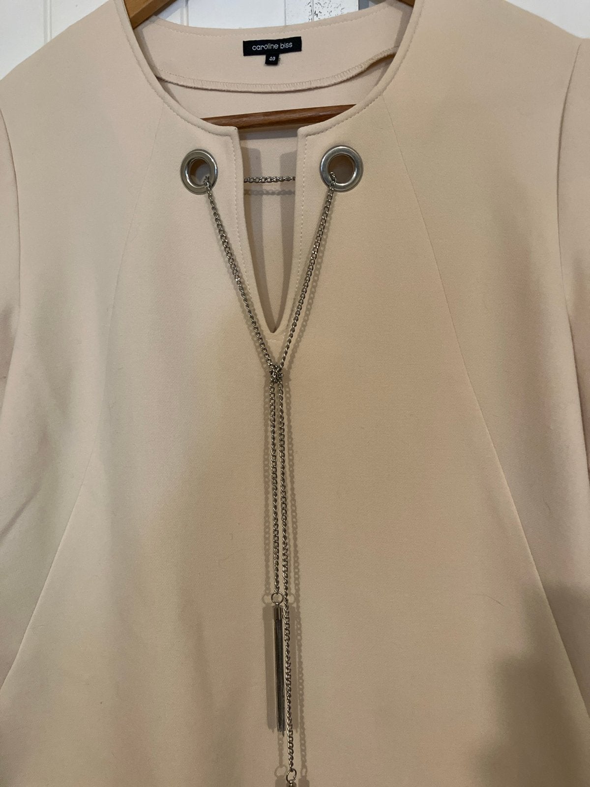 Caroline Biss vintage jurk  - zacht beige - maat 40, Kleding | Dames, Maat 38/40 (M), Beige, Ophalen of Verzenden, Knielengte