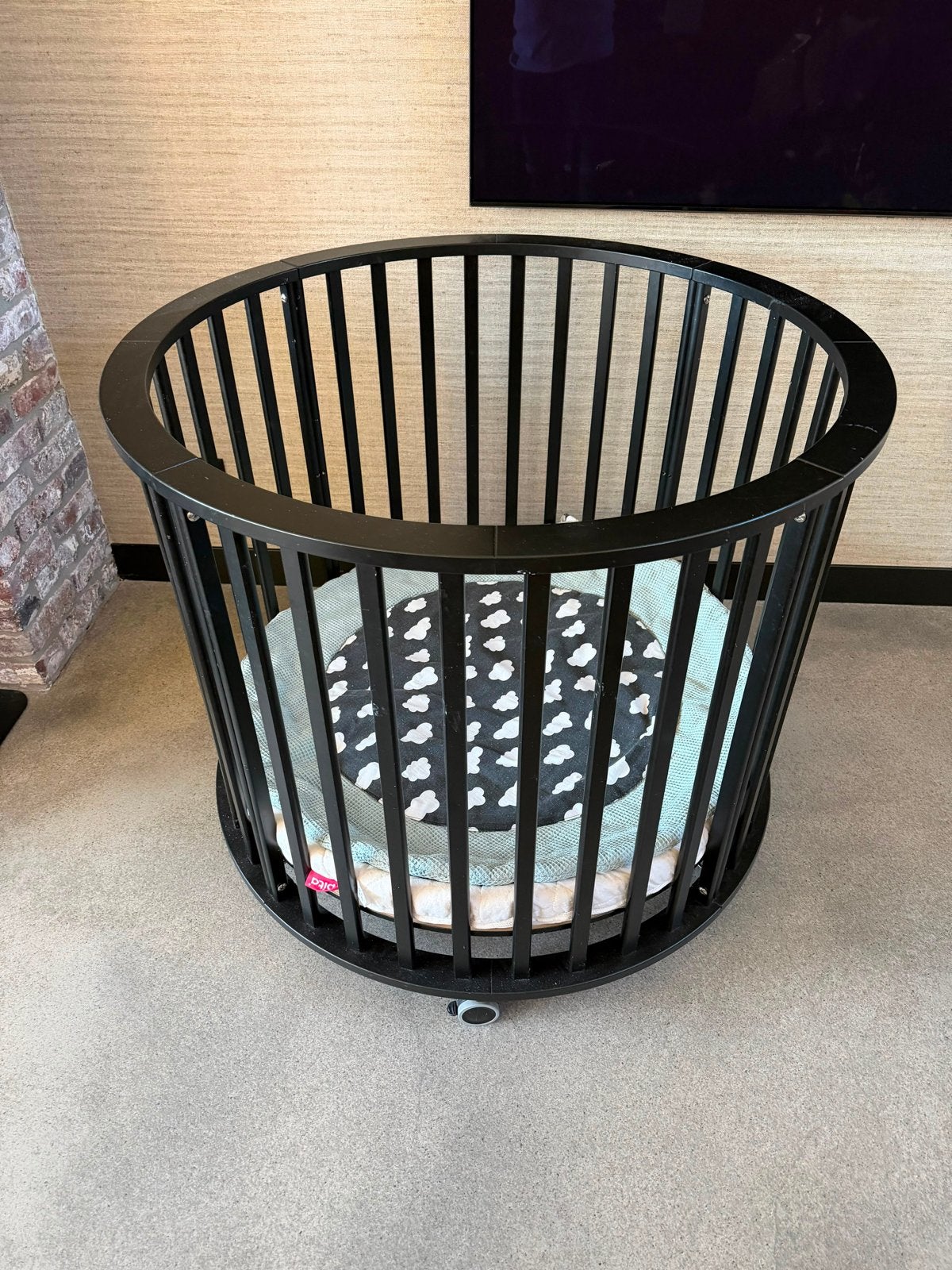 Kidsriver baby box rond op wieltjes van babypark, Ophalen, Gebruikt, Rond, In hoogte verstelbaar