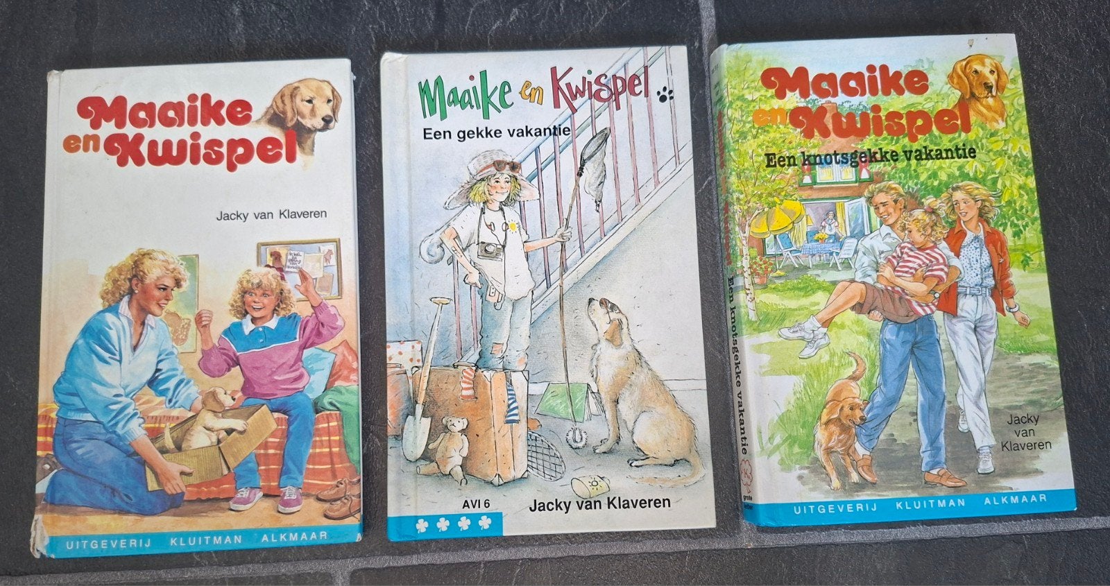 Maaike en Kwispel boeken - 3 delen, Ophalen of Verzenden, Zo goed als nieuw, Jacky van Klaveren, Fictie