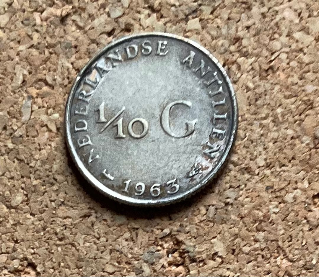 Munt - Nederlandse Antillen 1/10 gulden 1963., Koningin Juliana, Zilver, Ophalen of Verzenden, 10 cent