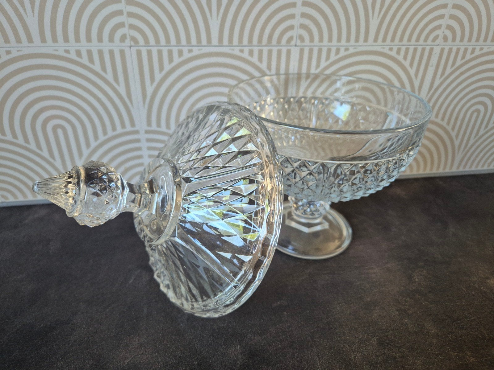 Glazen Bonbonnière met Deksel, Antiek en Kunst, Ophalen of Verzenden