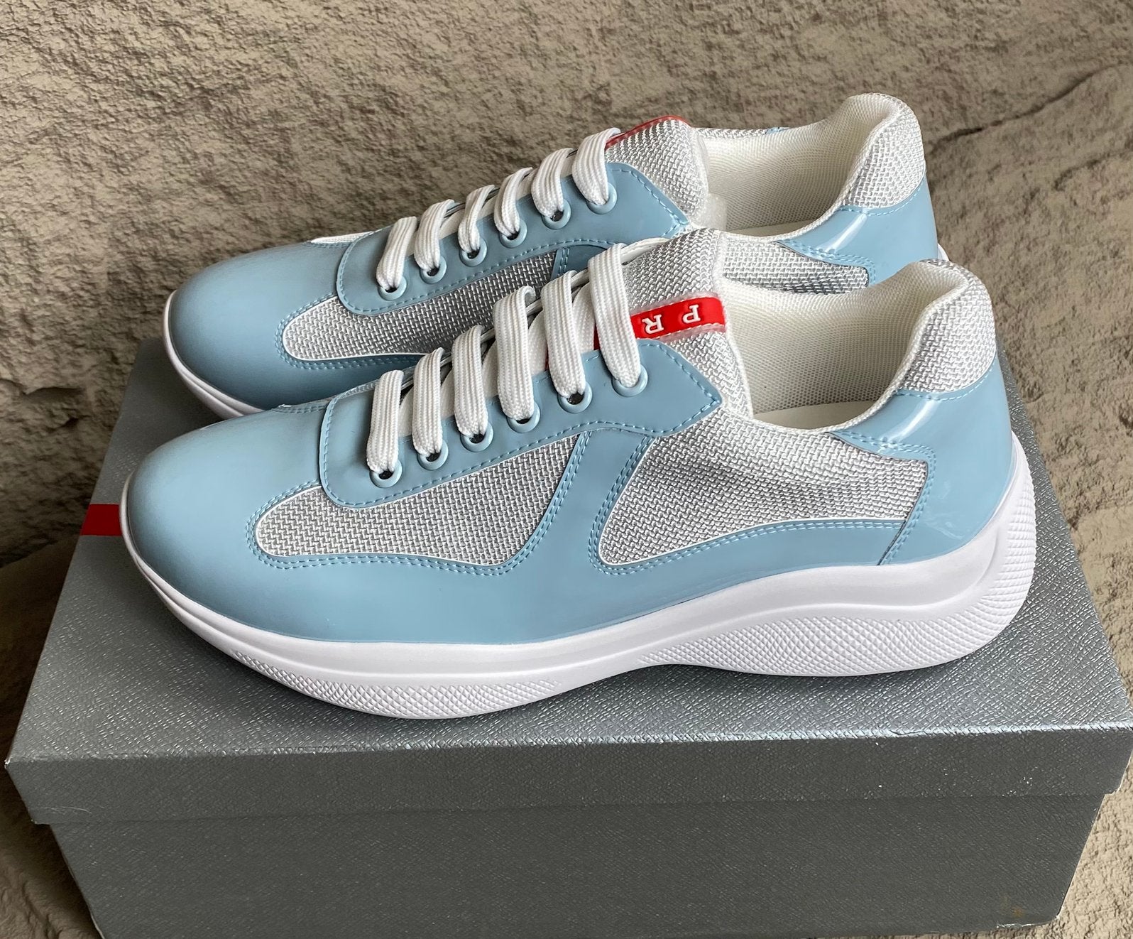 Prada America’s Cups - Babyblauw - Maten 39-46 Nieuw, Ophalen of Verzenden, Blauw, Sneakers of Gympen