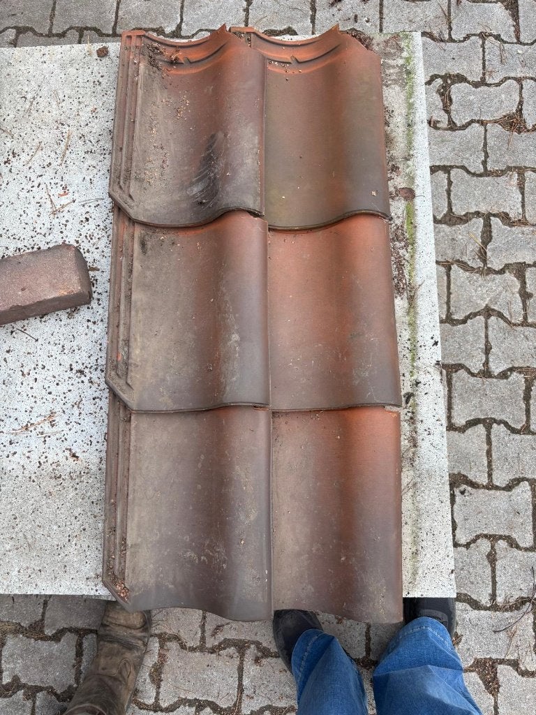 Dakpannen rood met donkere gloed, Doe-het-zelf en Verbouw, Ophalen, Gebruikt, Steen of Klei, 15 m² of meer