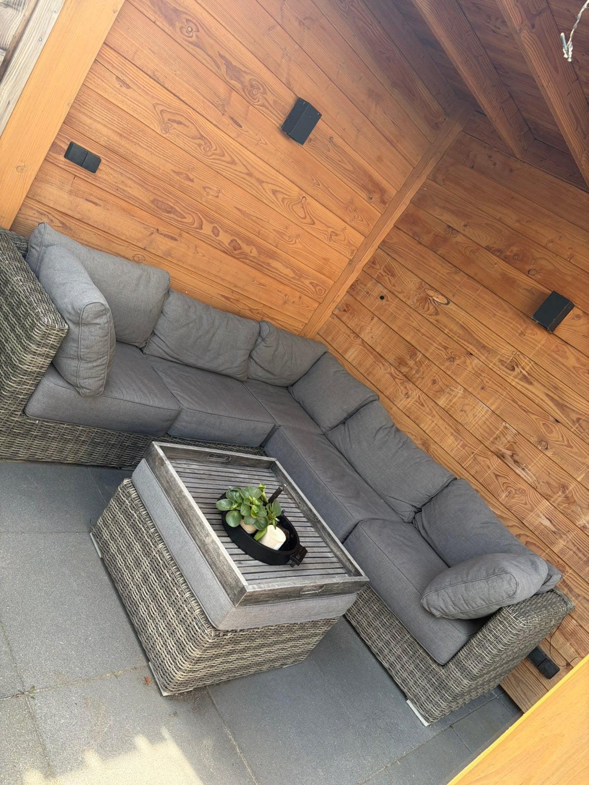 Loungeset incl hocker, Tuin en Terras, Ophalen, 5 zitplaatsen, Gebruikt, Bank