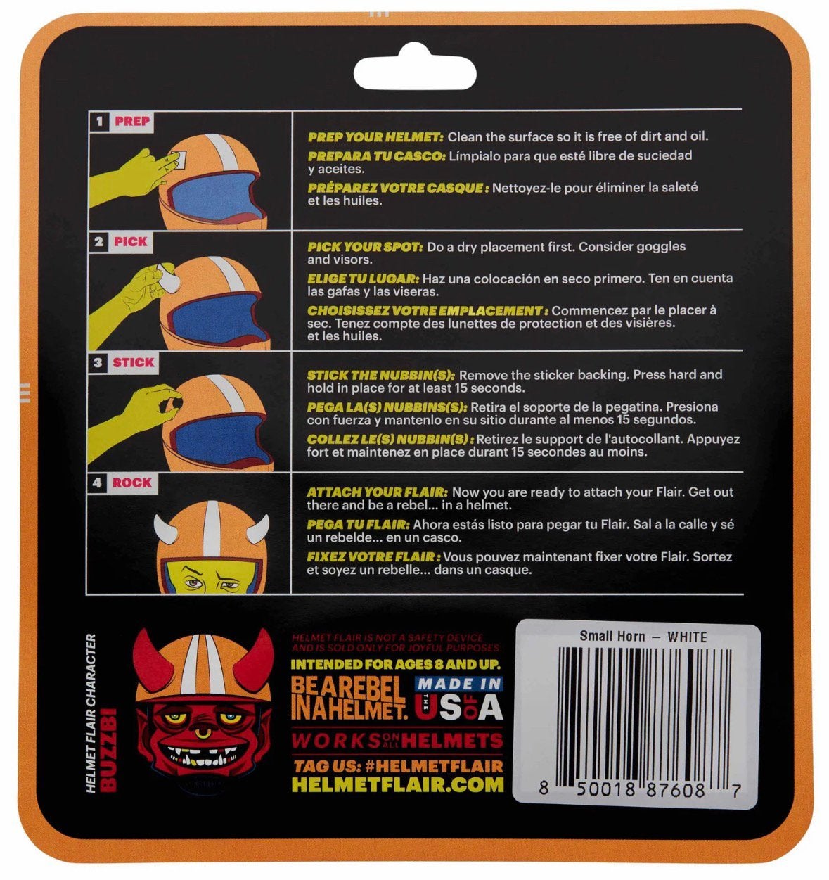 HELMET FLAIR rode duivelshoorntjes klein, Motoren, Verzenden, Nieuw met kaartje, Integraalhelm, Overige merken