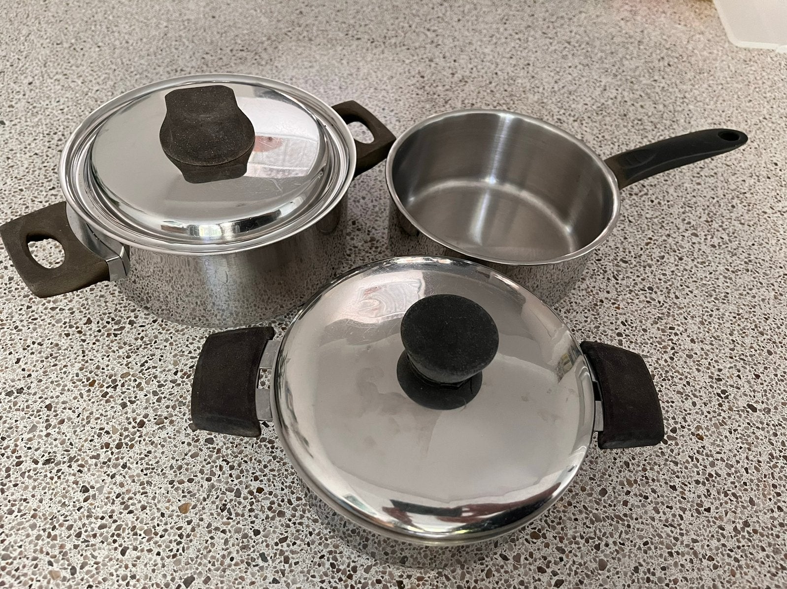 Camping of keuken pannenset driedelig, Ophalen of Verzenden, Gebruikt