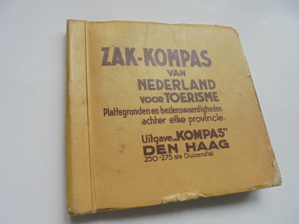 ca. 1930 Zak-kompas Nederland (Rbij2-11), Boeken, Gelezen, Ophalen of Verzenden, Landkaart, 1800 tot 2000