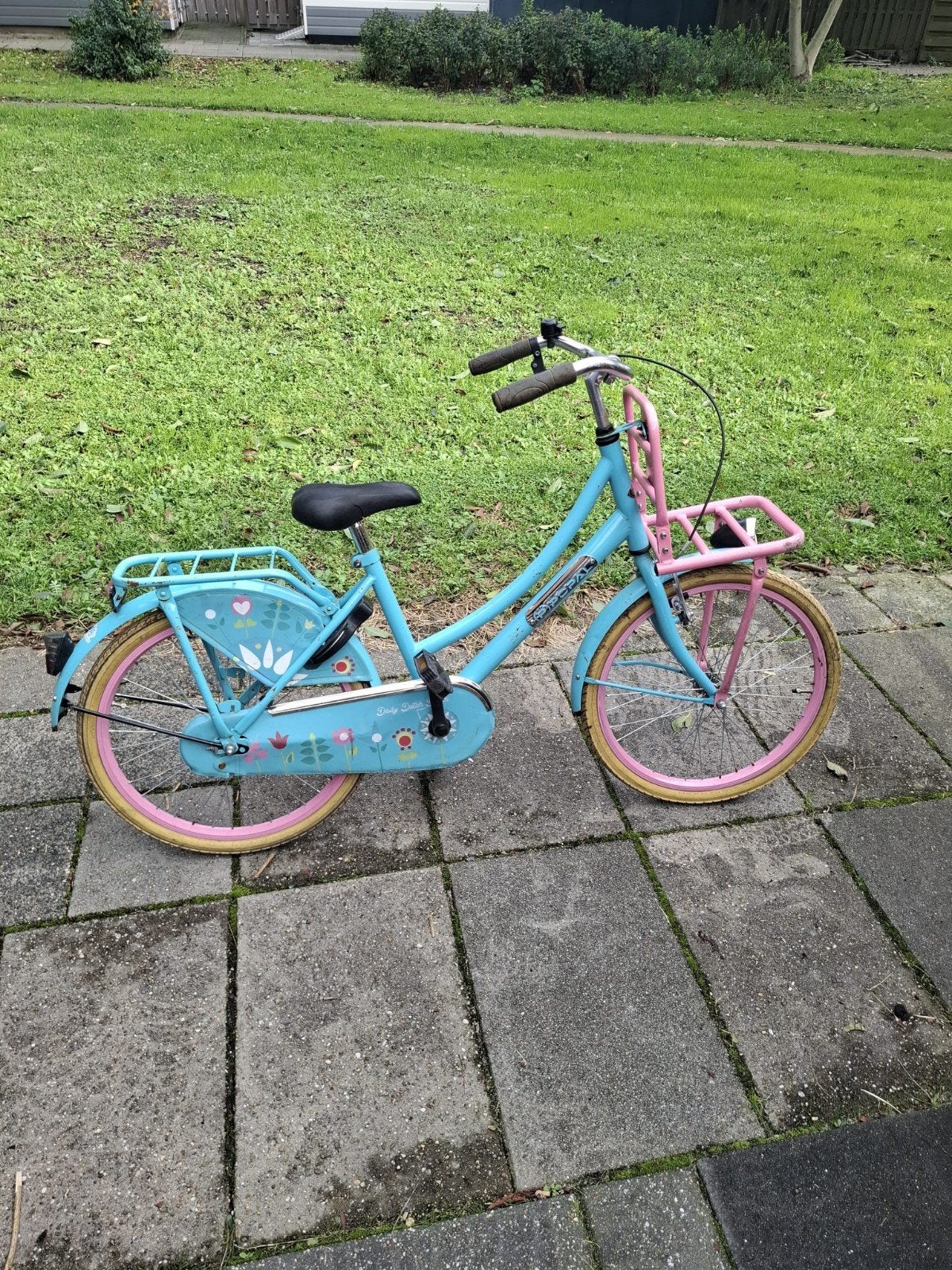 Popal kinderfiets 22 inch - Blauw/Roze, Ophalen, Gebruikt, Popal, Terugtraprem
