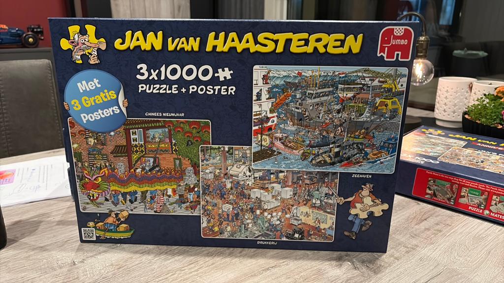 Jan van haasteren 3 in 1, Hobby en Vrije tijd, Denksport en Puzzels, Ophalen of Verzenden, 500 t/m 1500 stukjes, Zo goed als nieuw