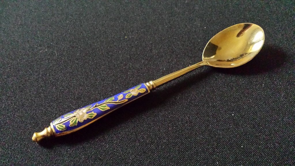 CLOISONNÉ Suikerschep <> SUIKERLEPEL lang 14,5 cm., Ophalen of Verzenden