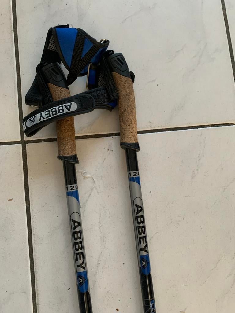 Abbey 120cm nordic walk stokken met pootjes, Ophalen, Gebruikt, Wandelstok