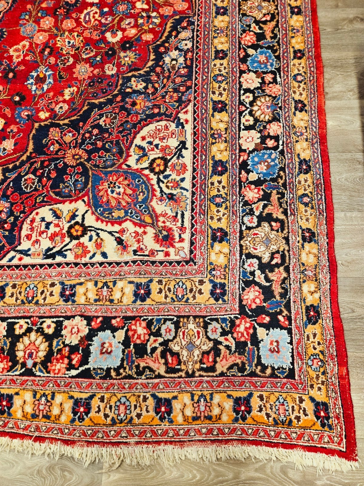Perzisch Handgeknoopt Meshed Tapijt. Prachtige kleuren!, Perzisch, 200 cm of meer, Ophalen of Verzenden, Zo goed als nieuw