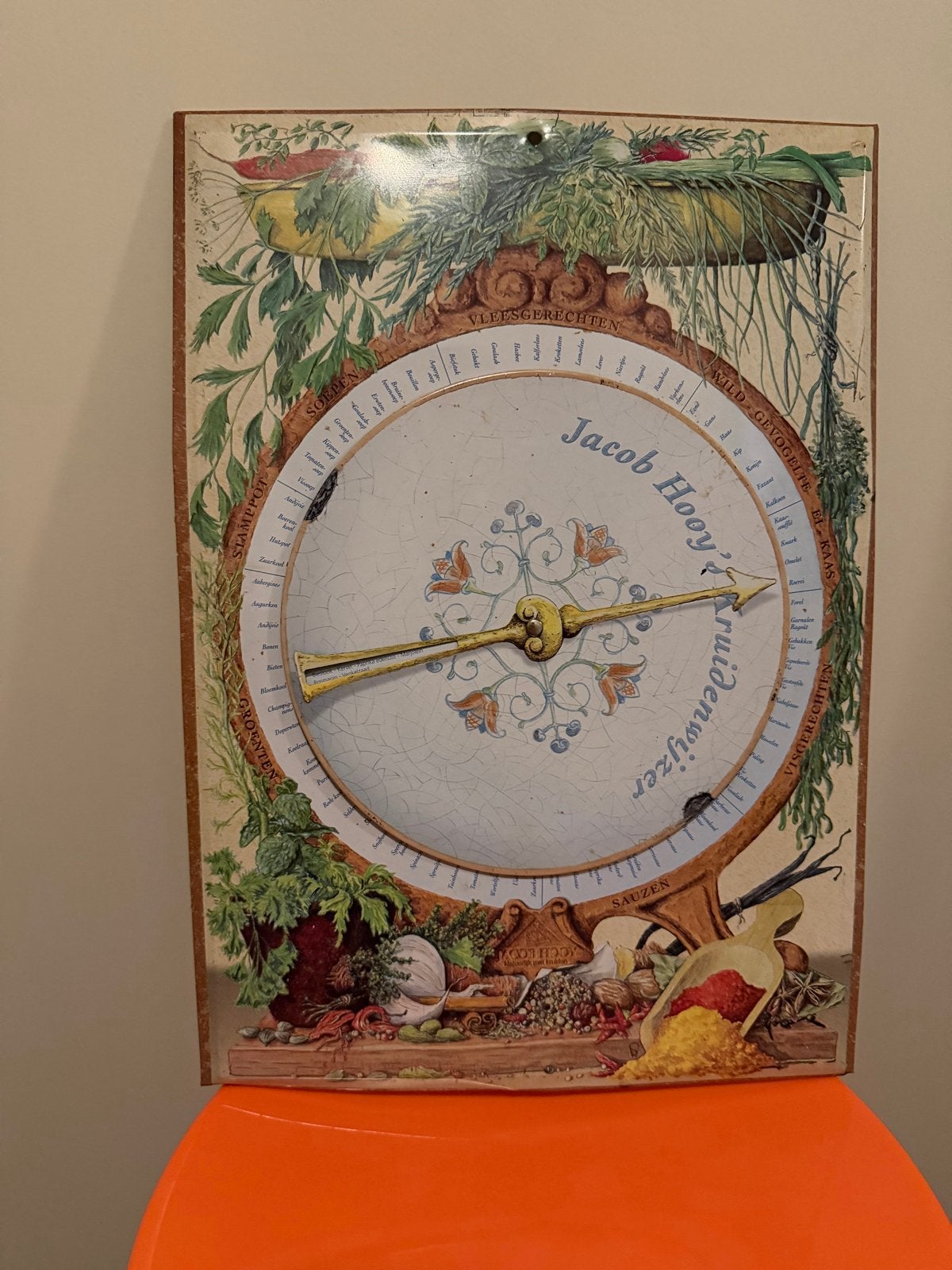 Vintage Jacob Hooy Kruidenwijzer Emaille Bord, Ophalen of Verzenden