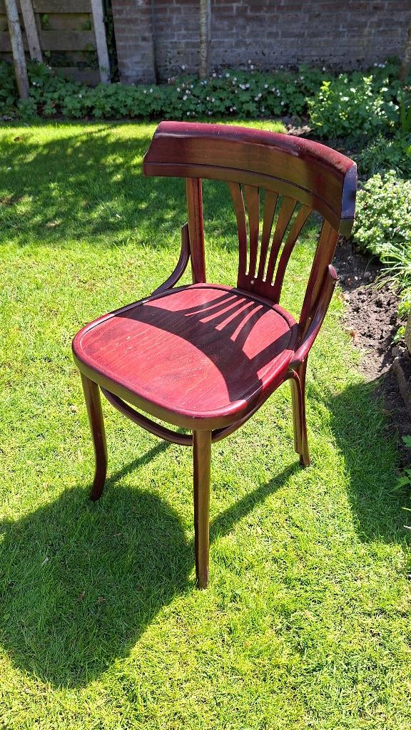 Cafe stoel 4 stuks, Huis en Inrichting, Stoelen, Ophalen, Gebruikt, Bruin, Eén