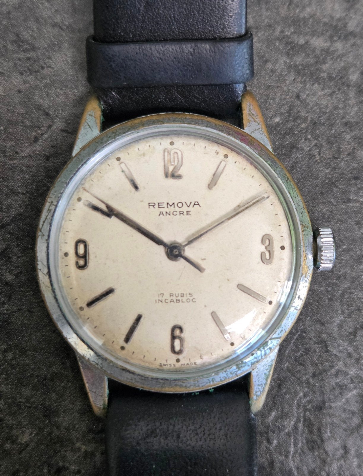 Remova jaren 60 herenhorloge, Overige merken, Staal, Met bandje, Polshorloge