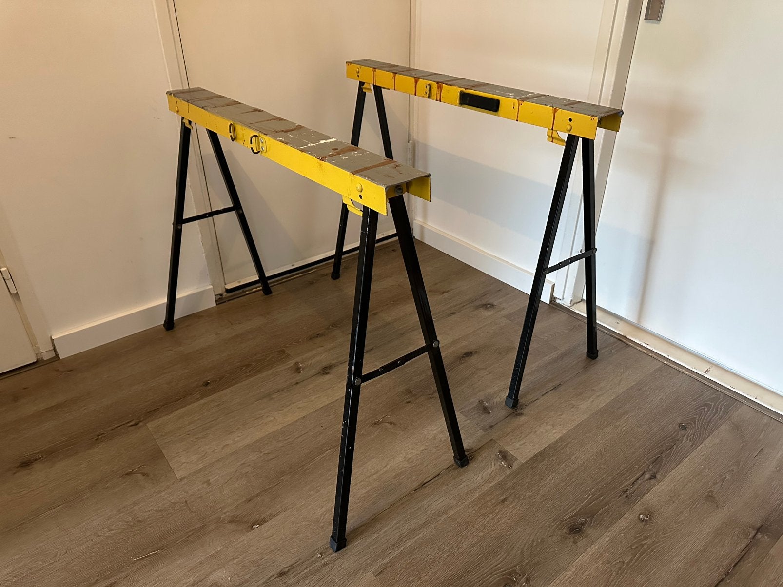 2 aluminium schragen, Ophalen, Gebruikt, Overige typen, Minder dan 2 meter