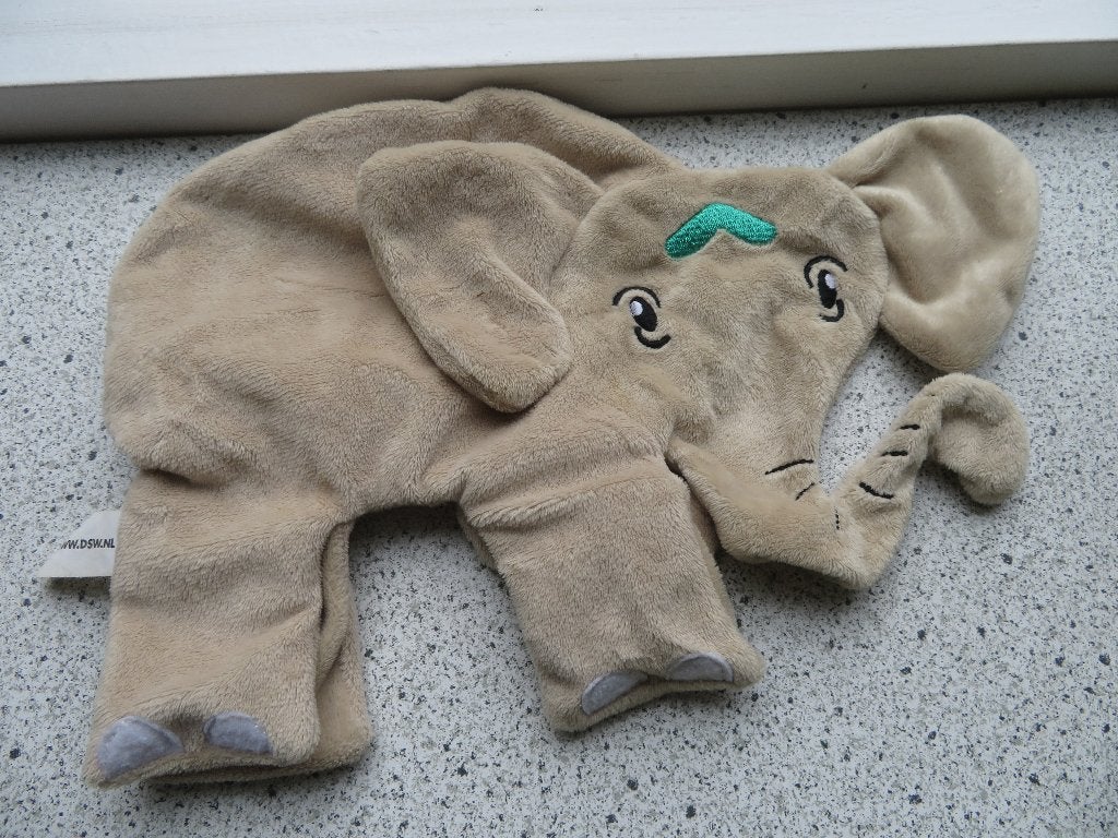 Knuffeldoek olifant van Natalis DSW zacht grijs velours, Grijs, Ophalen of Verzenden, Zo goed als nieuw, Wasbaar