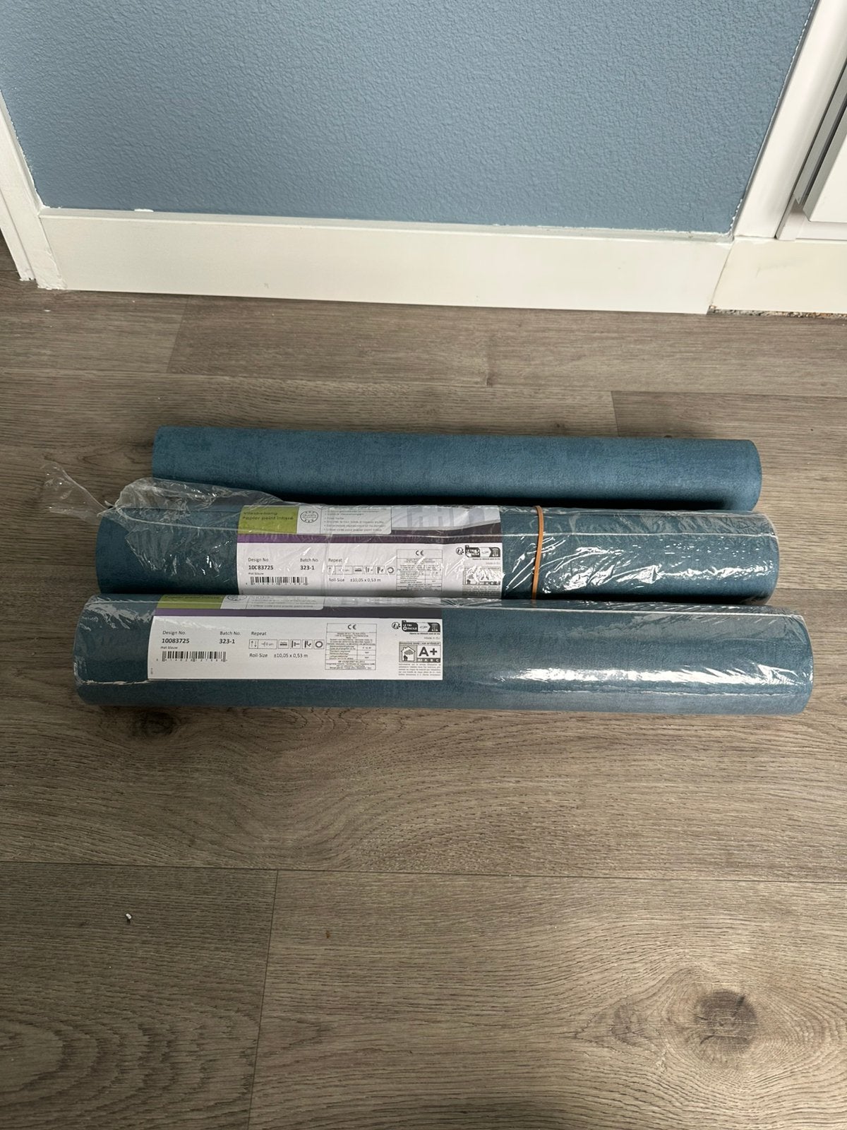 2,5 rol Decomode Vliesbehang Concrete Mat - Blauw, Ophalen of Verzenden, Minder dan 10 m², Blauw