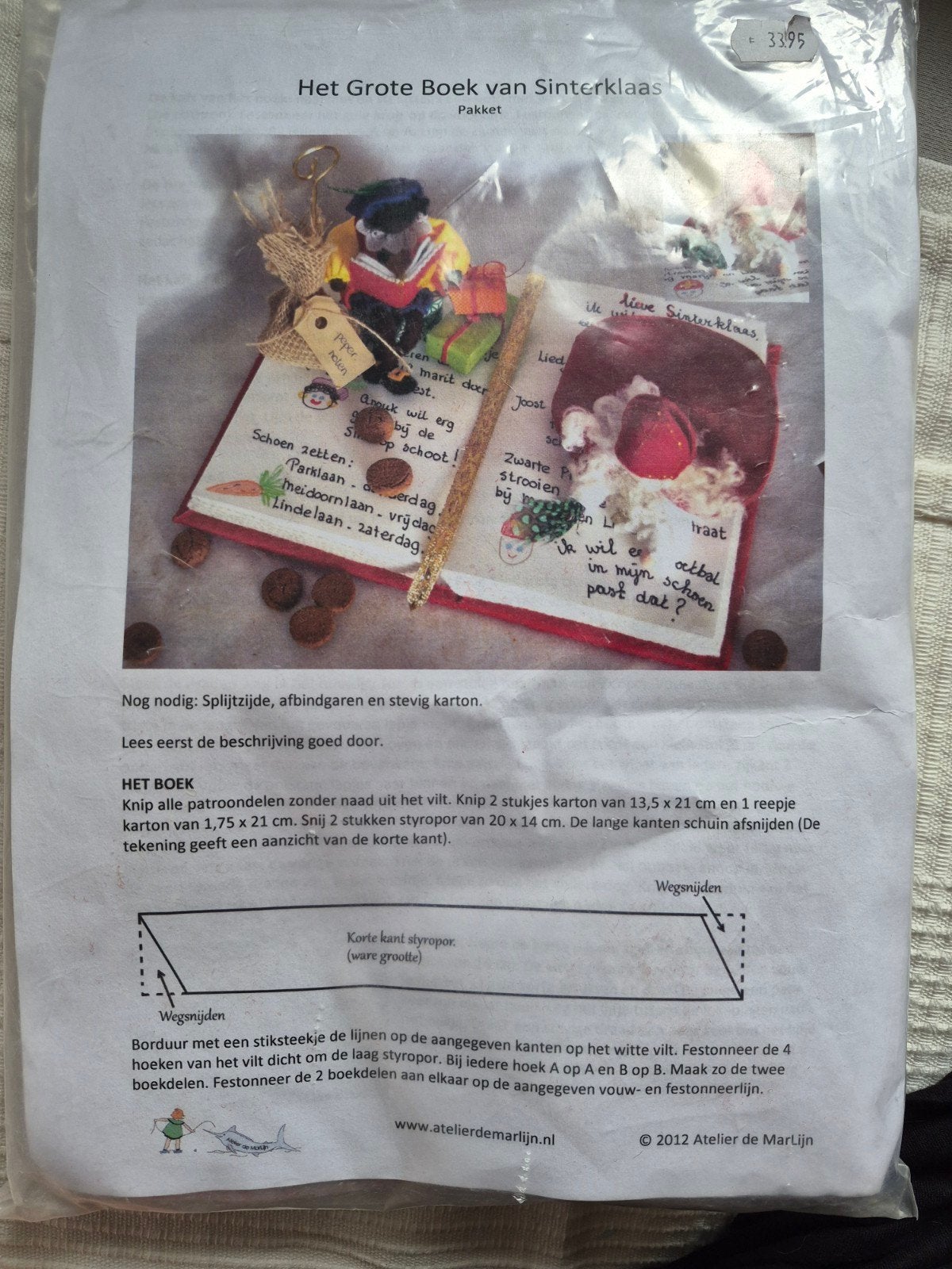 Viltpakket Het Grote Boek van Sinterklaas met stroper plaat., Ophalen of Verzenden, Nieuw