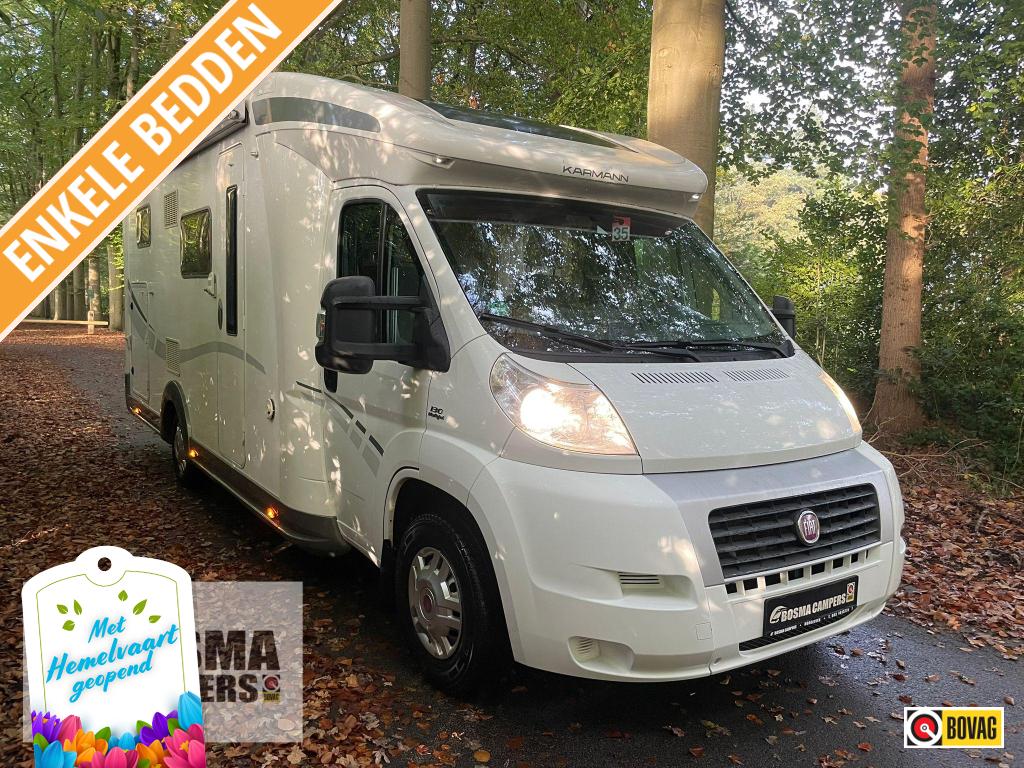 Karmann Ontario 725 TI Enkele Bedden Airco Garage 2010, Caravans en Kamperen, Campers, Ringverwarming, Fiat, Bedrijf, Tot en met 3