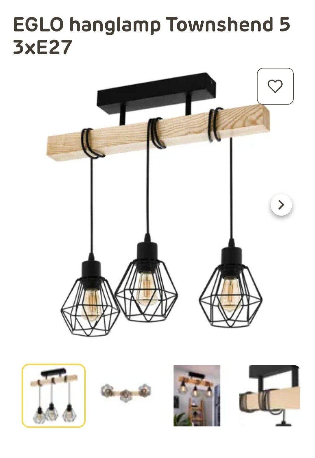 Hanglamp Townshend 5 EGLO , Ophalen, Minder dan 50 cm
