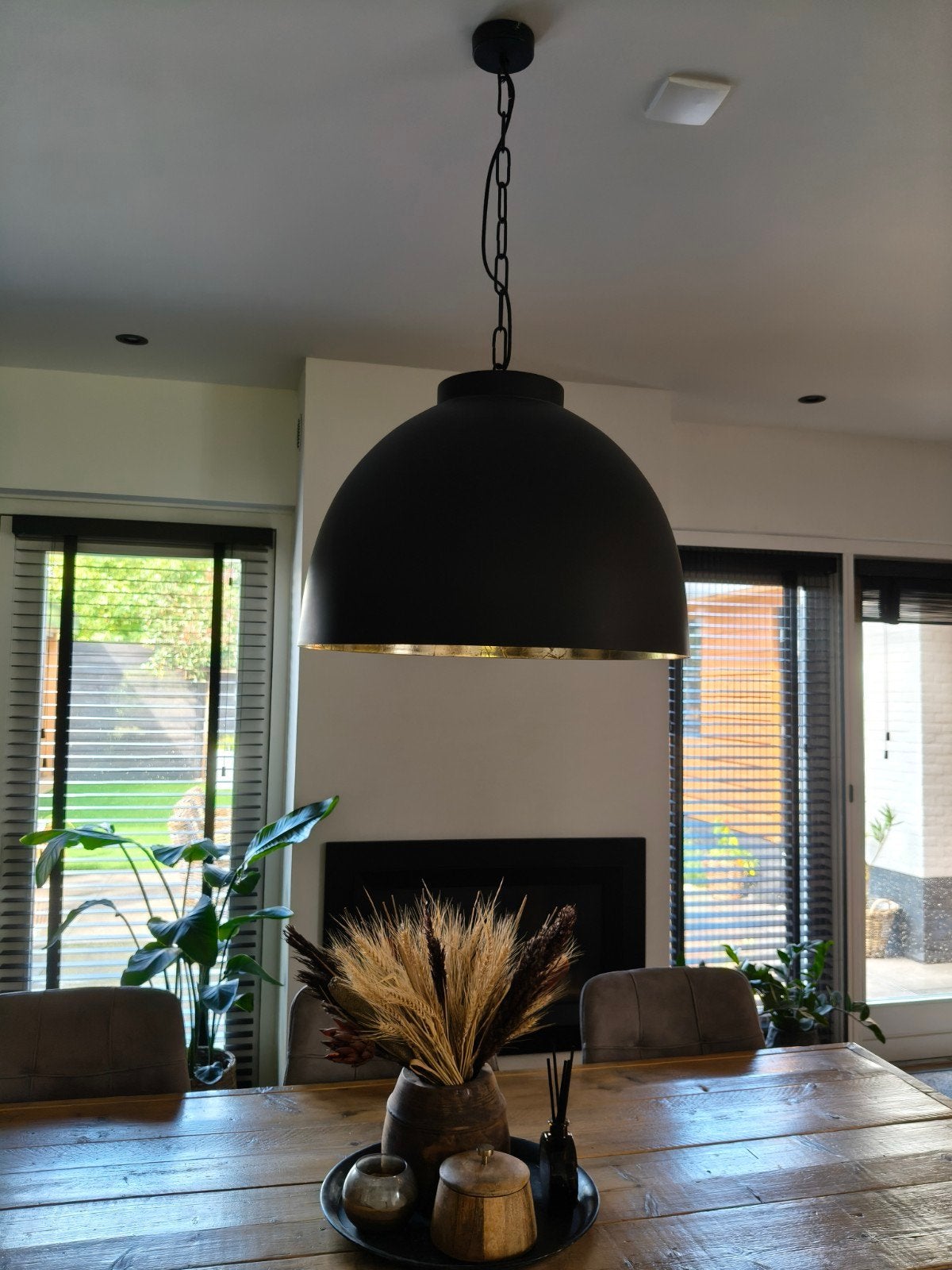 mat zwarte hotel chique lamp met goud, Ophalen, E27 (groot), Metaal, Hotel chique
