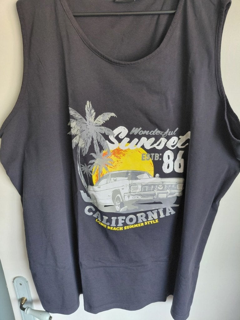 Tanktop 4XL zwart met print, Ophalen of Verzenden, Zo goed als nieuw, Zwart, Shirt