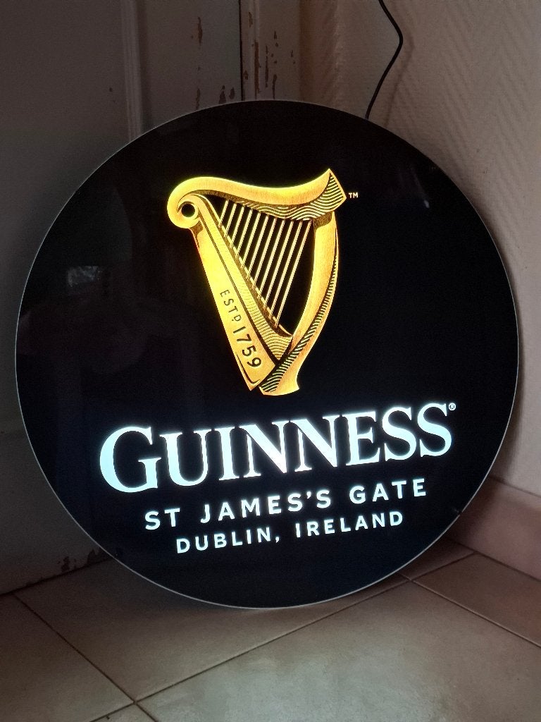 Lichtreclame Guinness St-James Gate, Ophalen of Verzenden, Nieuw, Lichtbak of (neon) lamp